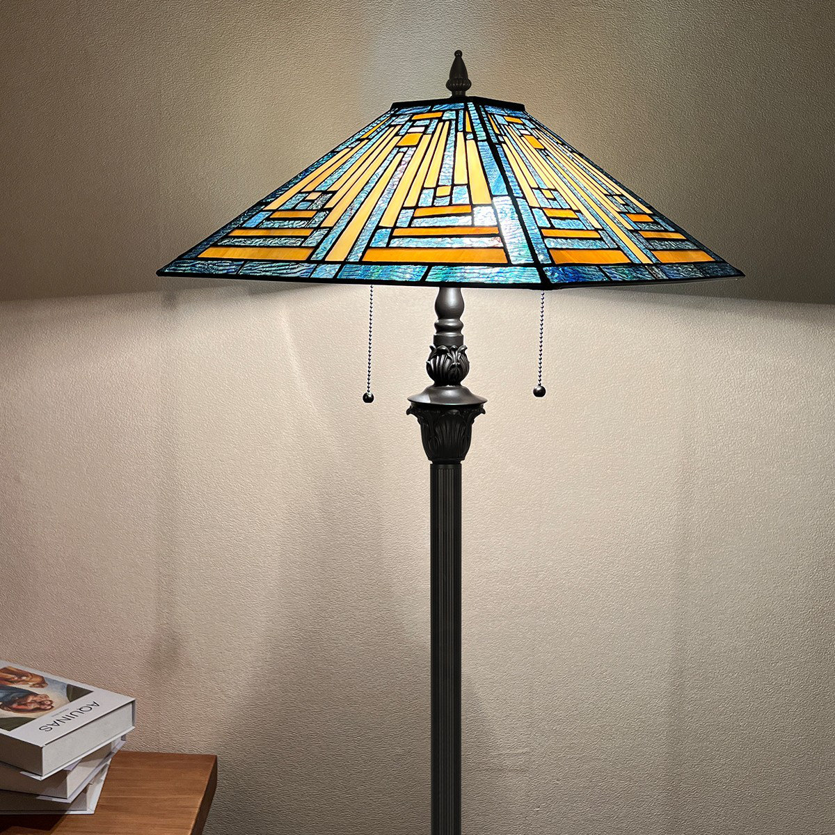 Bloomsbury Market Tiffany Floor Lamp Mission Style Stained Glass Floor ...